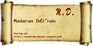 Madaras Dénes névjegykártya