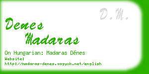 denes madaras business card